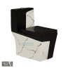 Belmonte Designer Western Toilet One Piece EWC Commode - Glossy Black & White