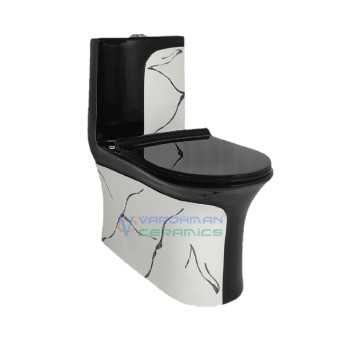 Belmonte Designer One-Piece Toilet | SVELTA-OP-SY-16 | Black & White | Glossy Finish