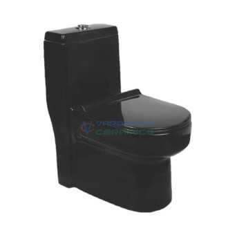 Belmonte Floor Mounted Western Toilet Commode EWC For Washroom Dune S Trap Full Black