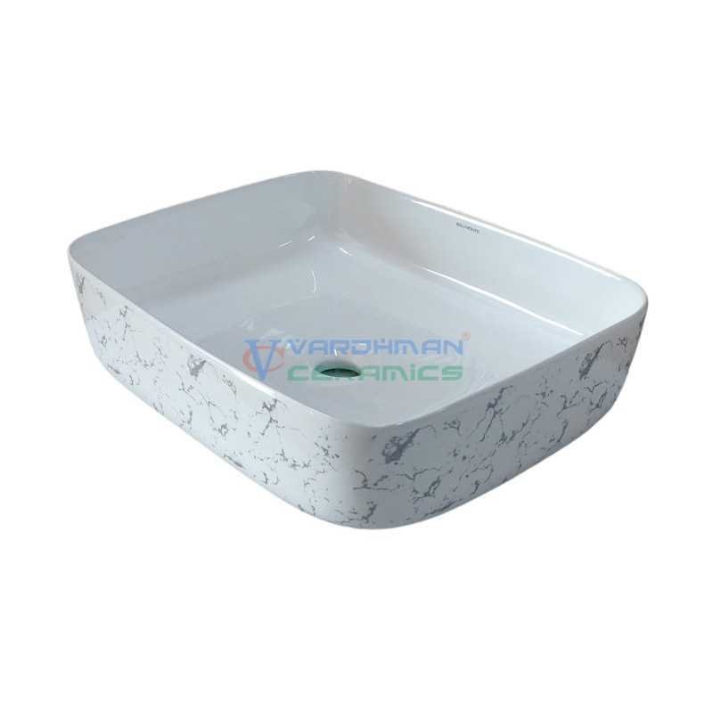 Marble Print Wash Basin | Battle-05 Designer Collection | Glossy Ceramic | Belmonte