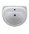 Belmonte Ceramic Pedestal Wash Basin U Shape Aishwarya 22 x 16 Inch White