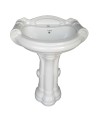 Combo of Belmonte One Piece Water Closet Square S Trap with Sterling Pedestal Wash Basin - Ivory