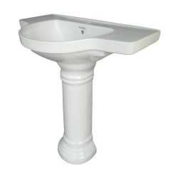 Combo of BM Belmonte Western Commode Square with Counter Pedestal Wash Basin - White