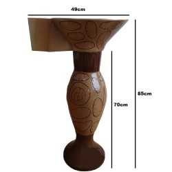 Belmonte Designer Pedestal Wash Basin Dolphin 34 Color - Brown