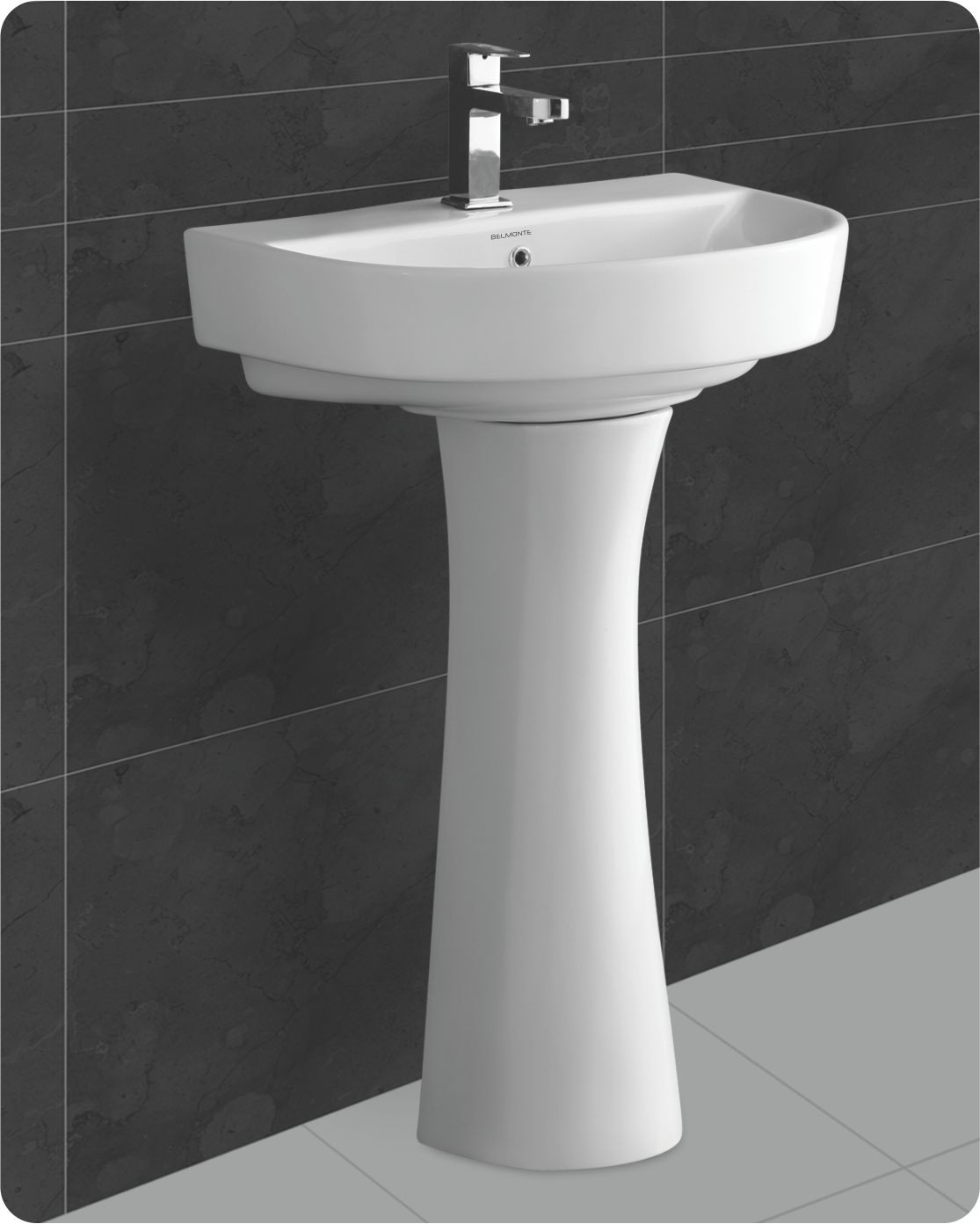 Buy Belmonte Ceramic Pedestal Wash Basin U Shape Simas 23 X 18 Inch