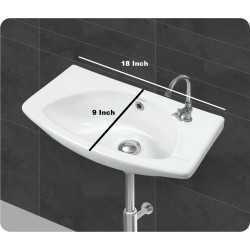 Buy Belmonte Wall Hung Wash Basin 403 - White Online in India - Var...