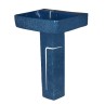 Belmonte 52 Thar Set Designer Pedestal Wash Basin | Wall Mount | Blue with White Dots | 22x18x32 Inch