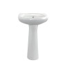 Pedestal Wash Basin Belmonte Cera Set White Ceramic Glossy Finish U Shape 22 x 17 x 35 Inch