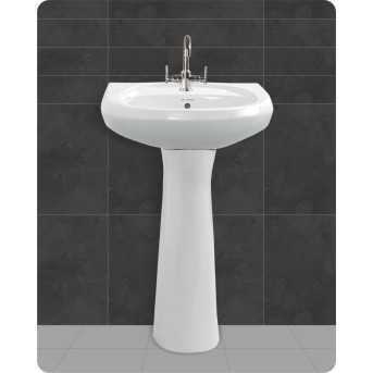 Pedestal Wash Basin Set Belmonte | White | Glossy Finish