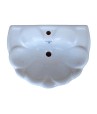 Belmonte Ceramic U Shape Pedestal Wash Basin Lotus 23 x 17 Inch White