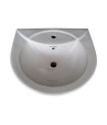 Wash Basin Pedestal Set Royal U Shape Ceramics Glossy Finish 21 x 18 x 34 Inch White - Belmonte