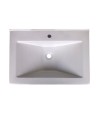 Modern Pedestal Wash Basin Belmonte LCD Set White Ceramic Glossy Finish 26 x 18 x 33 Inch