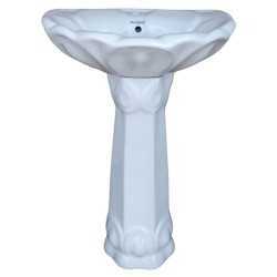 Combo of Belmonte Water Closet Square S Trap with Lotus Pedestal Wash Basin - Ivory