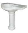 Combo of BM Belmonte Western Commode Square with Counter Pedestal Wash Basin - Ivory