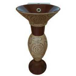 Belmonte Designer Pedestal Wash Basin Dolphin 34 Color - Brown