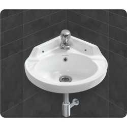 Belmonte Wall Hung Wash Basin Corner - White