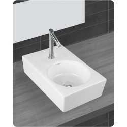 Belmonte Table Top Wash Basin Vega 10 Inch X 15 Inch - White