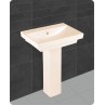 Belmonte Ceramic Pedestal Wash Basin Rectangle Shape Casa 24 x 16 Inch Ivory