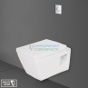 Belmonte Combo of Rimless Commode Wall Mount Entic with Pneumatic Concealed Cistern - White