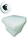 Belmonte Wall Hung Water Closet Square With Flush Valve & Soft Close Seat Cover - Ivory