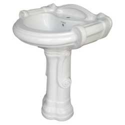 Combo of Belmonte One Piece Water Closet Square S Trap with Sterling Pedestal Wash Basin - White