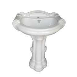 Combo of Belmonte One Piece Water Closet Square S Trap with Sterling Pedestal Wash Basin - White