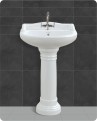 Belmonte Ceramic U Shape Pedestal Wash Basin Vinus 23 x 19 Inch White