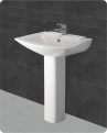 Belmonte Ceramic Rectangle Shape Pedestal Wash Basin Altis 23 x 17 Inch White