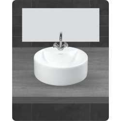 Belmonte Table Top Wash Basin Round 16 Inch X 16 Inch - White