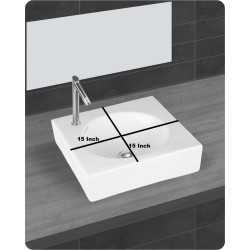 Buy Belmonte Table Top Wash Basin Ellips 15 Inch X 15 Inch - Ivory ...