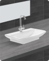 Belmonte Gloria Counter Top cum Wall Hung Wash Basin - White, Glossy Finish, 385x525x120mm