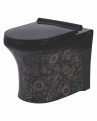 Belmonte Ceramic Floor Mounted European Water Closet/EWC Retro S Trap 100mm / 4 Inch 53cm x 36cm x 40cm Printed Black