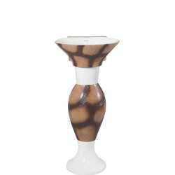 Belmonte Designer Pedestal Wash Basin Dolphin 18 Color - Brown & White