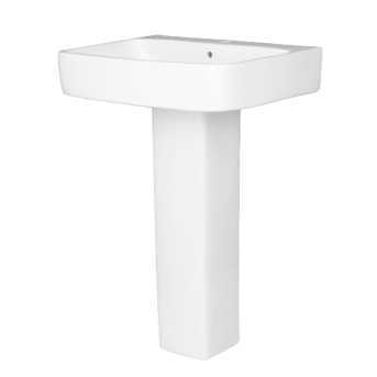 Buy Belmonte Thar Set Ceramic Pedestal Wash Basin | Wall Mount | Gl...