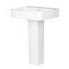 Belmonte Thar Set Ceramic Pedestal Wash Basin | Wall Mount | Glossy White | 22x18x32 Inch