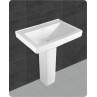 Modern Pedestal Wash Basin Belmonte LCD Set White Ceramic Glossy Finish 26 x 18 x 33 Inch