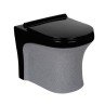 Belmonte Ceramic Floor Mounted European Water Closet/EWC Retro S Trap 100mm / 4 Inch 53cm x 36cm x 40cm Rustic Black