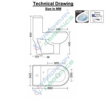 Buy Belmonte Siphonic One Piece Western Commode Toilet / EWC Tornad...