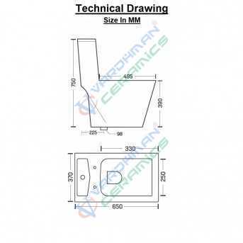 Buy Belmonte One Piece Designer Western Commode Toilet S Trap 225mm...