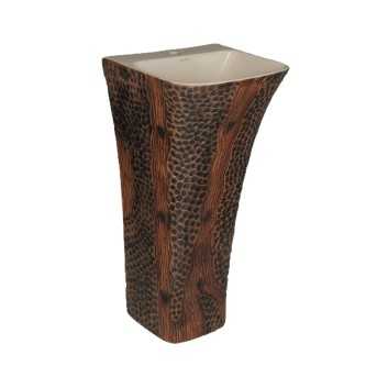 Belmonte Wooden Finish One Piece Wash Basin Designer Multi Color| Floor Mount | Free Standing