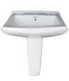 Belmonte Ceramic Rectangle Shape Pedestal Wash Basin Sofia 23 x 18 Inch White