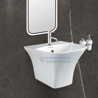 Belmonte Semi Pedestal Wash Basin Kubica - White