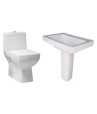 Combo of Belmonte Water Closet Square and LCD Pedestal Wash Basin - Ivory